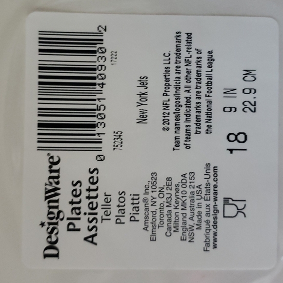 NFL | New York Jets Set of 2 Packages of Paper Plates - Picture 3 of 3